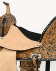 HILASON Western Horse Flex Tree Floral Trail Barrel Racing Genuine American Leather Saddle