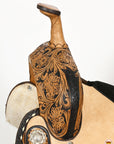 HILASON Western Horse Flex Tree Floral Trail Barrel Racing Genuine American Leather Saddle