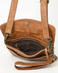 Never Mind Nmbgm155 Small Crossbody Vintage Handmade Genuine Cowhide Leather Women Bag Western Handbag Purse