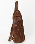 Genuine Western Leather Sling Bag For Women Crossbody Shoulder Backpack