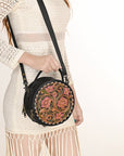 American Darling Canteen Hand Tooled Genuine Leather Women Bag Western Handbag Purse