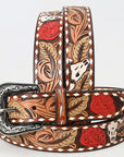 Beautifully Hand Tooled Genuine American Leather Belt Men and Women