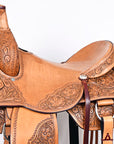 HILASON Western Horse Cutter Trail Barrel American Leather Saddle Tan