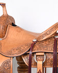 HILASON Western Horse Cutter Trail Barrel American Leather Saddle Tan