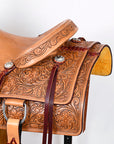 HILASON Western Horse Cutter Trail Barrel American Leather Saddle Tan