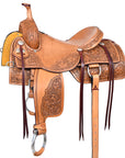 HILASON Western Horse Cutter Trail Barrel American Leather Saddle Tan