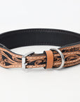 Hilason Western Style Heavy Duty Beaded American Leather Pet Dog Collar