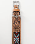 Hilason Western Style Heavy Duty Beaded American Leather Pet Dog Collar