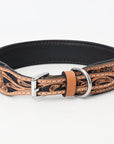 Hilason Western Style Heavy Duty Beaded American Leather Pet Dog Collar