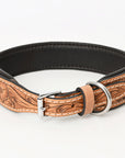 Hilason Western Style Heavy Duty Beaded American Leather Pet Dog Collar