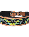 Hilason Western Style Heavy Duty Beaded American Leather Pet Dog Collar