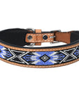 Hilason Western Style Heavy Duty Beaded American Leather Pet Dog Collar