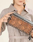 American Darling Hand Tooled Hair On Genuine Leather Women Bag Western Handbag Purse