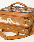 American Darling Jewelry Case Hand Tooled Hair On Genuine Leather Women Bag Western Handbag Purse |