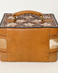 American Darling Jewelry Case Hand Tooled Hair On Genuine Leather Women Bag Western Handbag Purse |