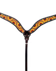 Comfytack Horse Floral Hand Painted Genuine Leather Breast Collar Headstall