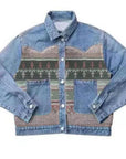 Contrast denim western jacket