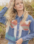 Contrast denim western jacket