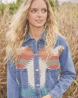 Contrast denim western jacket