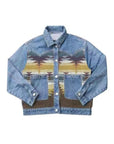 Contrast denim western jacket