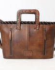 American Darling Adbg1298 Tote Hand Tooled Hair-On Genuine Leather Women Bag Western Handbag Purse