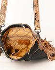 American Darling ADBG1299 Hand Tooled Hair-On Genuine Leather Women Bag Western Handbag Purse