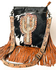American Darling ADBG1299 Hand Tooled Hair-On Genuine Leather Women Bag Western Handbag Purse