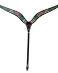 Hilason Horse Floral Hand Painted American Leather Breast Collar Headstall Brown