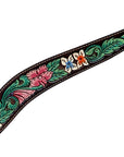 Hilason Horse Floral Hand Painted American Leather Breast Collar Headstall Brown