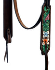 Hilason Horse Floral Hand Painted American Leather Breast Collar Headstall Brown