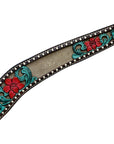 Hilason Horse Floral Hand Carved American Leather Breast Collar Headstall Brown