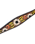 Hilason Horse Floral Hand Painted American Leather Breast Collar Headstall Brown