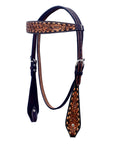Hilason Horse Floral Hand Carved American Leather Breast Collar Headstall Brown