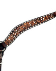 Hilason Horse Floral Hand Carved American Leather Breast Collar Headstall Brown