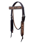 Hilason Horse Floral Hand Carved American Leather Breast Collar Headstall Brown