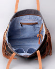 OHLAY WEEKENDER Upcycled Wool Embossed Genuine Leather women bag western handbag purse