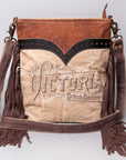 OHLAY OHV129 HOBO Upcycled Canvas Genuine Leather women bag western handbag purse
