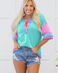 Chandler Half Sleeve Buttons Henley Top