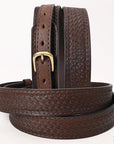 HILASON Western Genuine Leather Belt for Men Women Cowboy Cowgirl Handmade Unisex Full Grain Heavy Duty Tooled Belt for Jeans