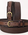 HILASON Western Genuine Leather Belt for Men Women Cowboy Cowgirl Handmade Unisex Full Grain Heavy Duty Tooled Belt for Jeans