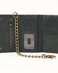AMERICAN TANNER Genuine Leather Long Bifold Wallet For Men Women H6.5 X W3.25 X D1