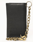 AMERICAN TANNER Genuine Leather Long Bifold Wallet For Men Women H6.5 X W3.25 X D1