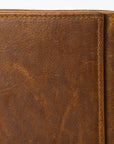 American Tanner Genuine Leather Rodeo Trifold Unisex Wallet With Chain Snap