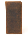 AMERICAN TANNER Genuine Leather Long Bifold Wallet For Men Women H7 X W3