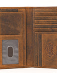 AMERICAN TANNER Genuine Leather Long Bifold Wallet For Men Women H7 X W3