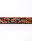 COMFYTACK Western Genuine Leather Belt for Men Women Cowboy Cowgirl Handmade Unisex Full Grain Heavy Duty Floral Tooled Belt
