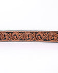 COMFYTACK Western Genuine Leather Belt for Men Women Cowboy Cowgirl Handmade Unisex Full Grain Heavy Duty Floral Tooled Belt