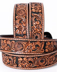COMFYTACK Western Genuine Leather Belt for Men Women Cowboy Cowgirl Handmade Unisex Full Grain Heavy Duty Floral Tooled Belt