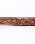 COMFYTACK Western Genuine Leather Belt for Men Women Cowboy Cowgirl Handmade Unisex Full Grain Heavy Duty Floral Tooled Belt