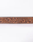 COMFYTACK Western Genuine Leather Belt for Men Women Cowboy Cowgirl Handmade Unisex Full Grain Heavy Duty Floral Tooled Belt